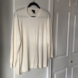 Ann Taylor - Ivory Cream Color Scallop Edges Light Sweater/Blouse